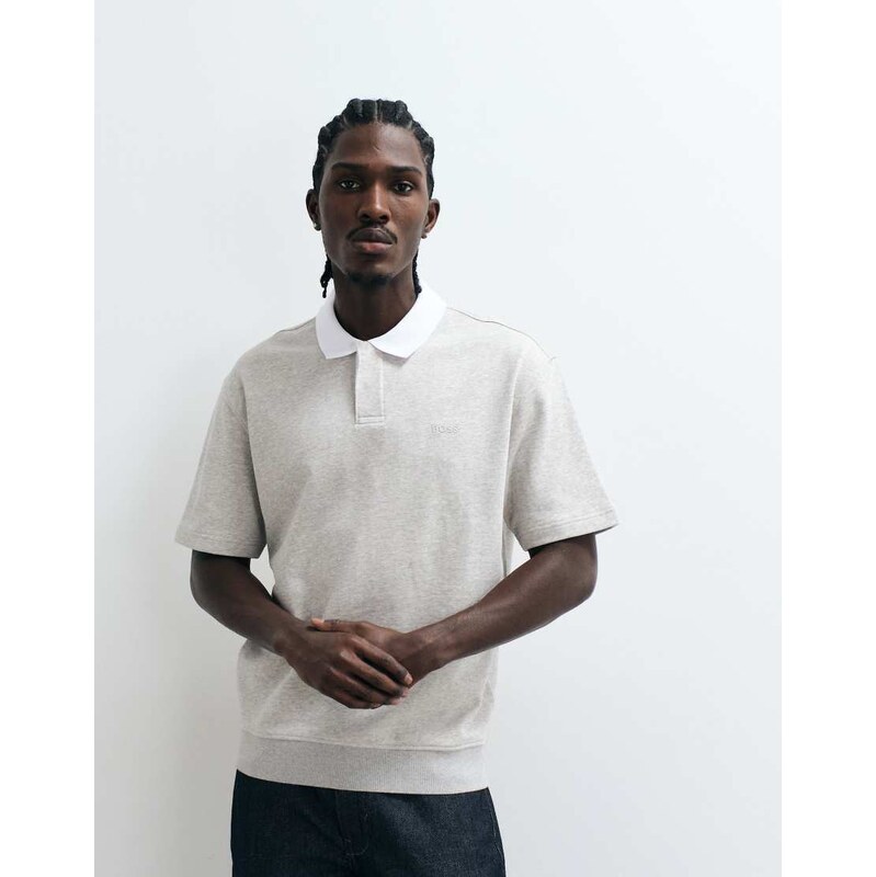 Boss Orange edge relaxed fit polo in grey