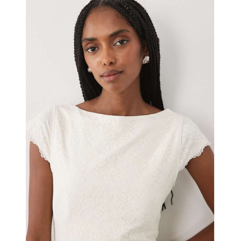 Abercrombie & Fitch reversible scoop neck lace top with