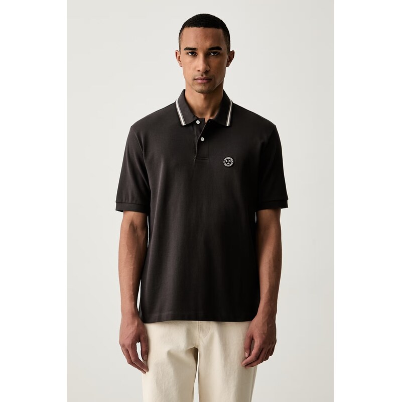 Armani Exchange polo pánské bavlněné
