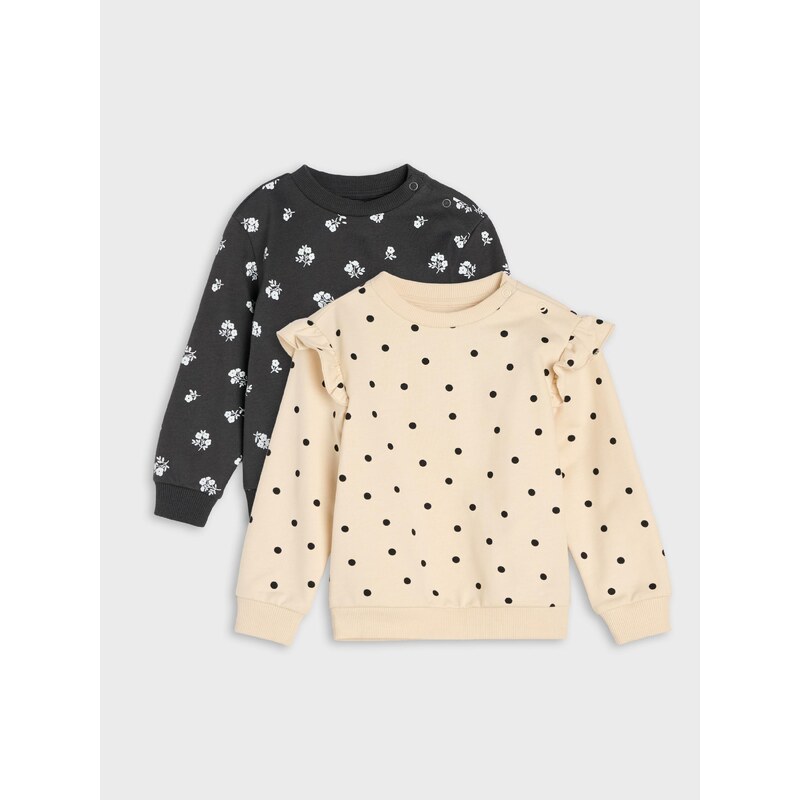 Sinsay - Bavlněné mikiny crewneck 2 pack - šedá