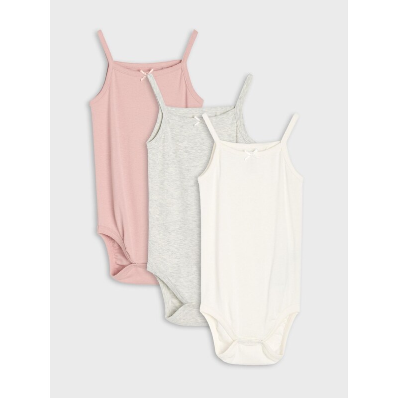 Sinsay - Bavlněné body na ramínka 3 pack - krémová