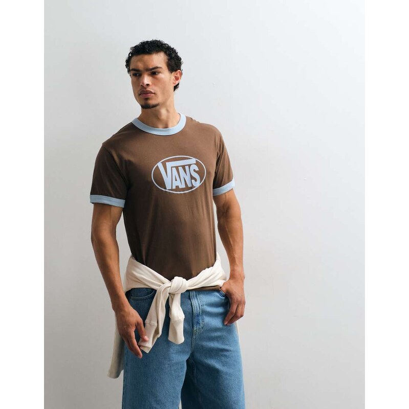 Vans Center Chest Ringer t-shirt in brown