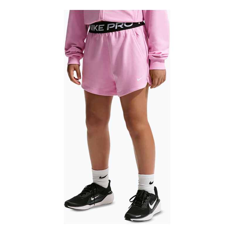 Dětské šortky Nike Pro Fleece pink rise/pink rise/black/white