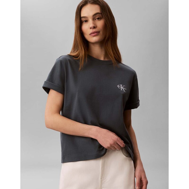 Calvin Klein Jeans boxy fit t-shirt in peach-Pink