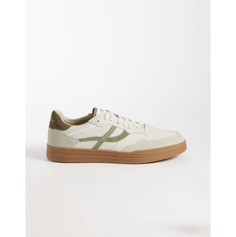 Pompeii UK Pompeii elan pippa leather gum sole trainers in off