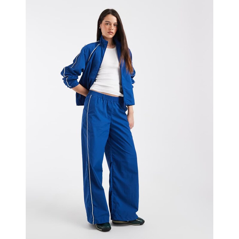 JJXX track pant with contrast piping in cobalt blue