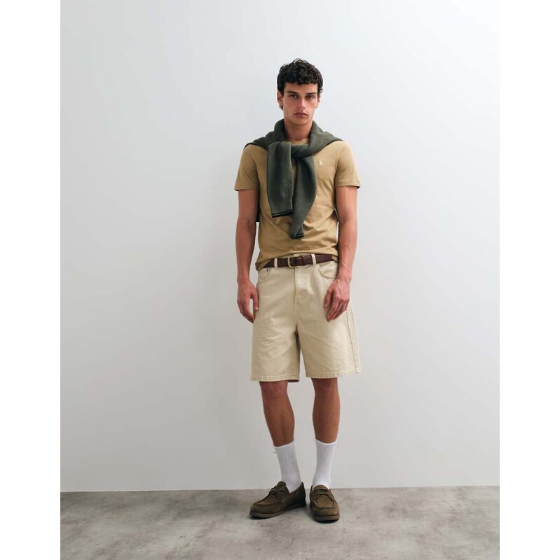 Polo Ralph Lauren slim fit t-shirt in off beige-Neutral