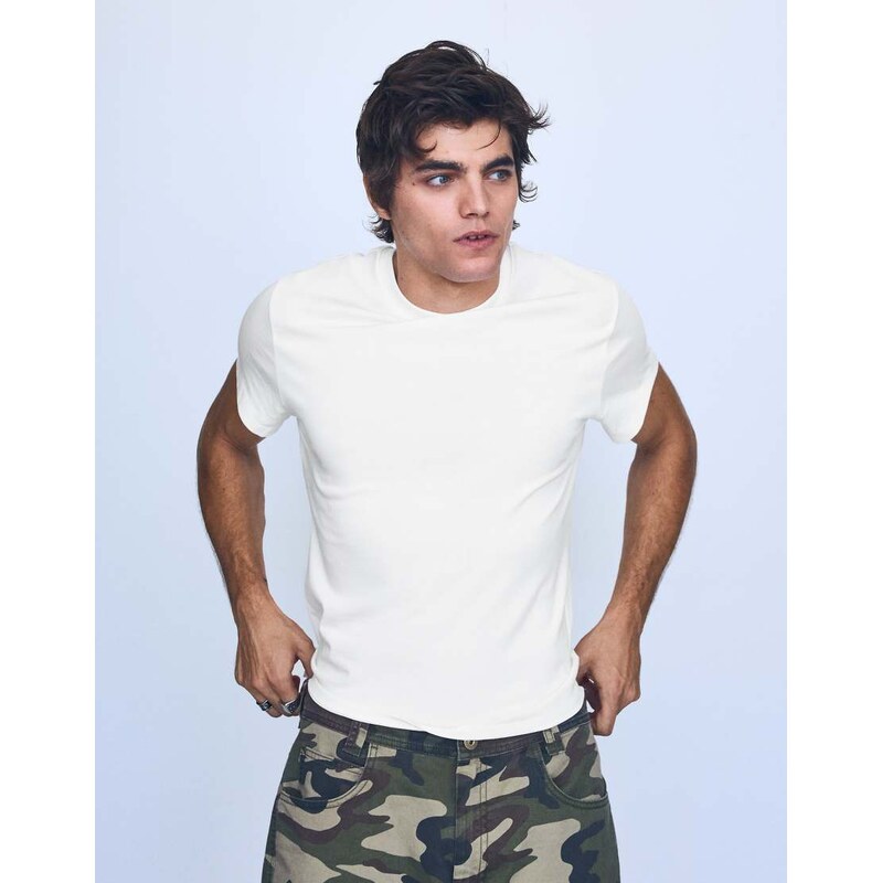 Bershka Short sleeve t-shirt in white