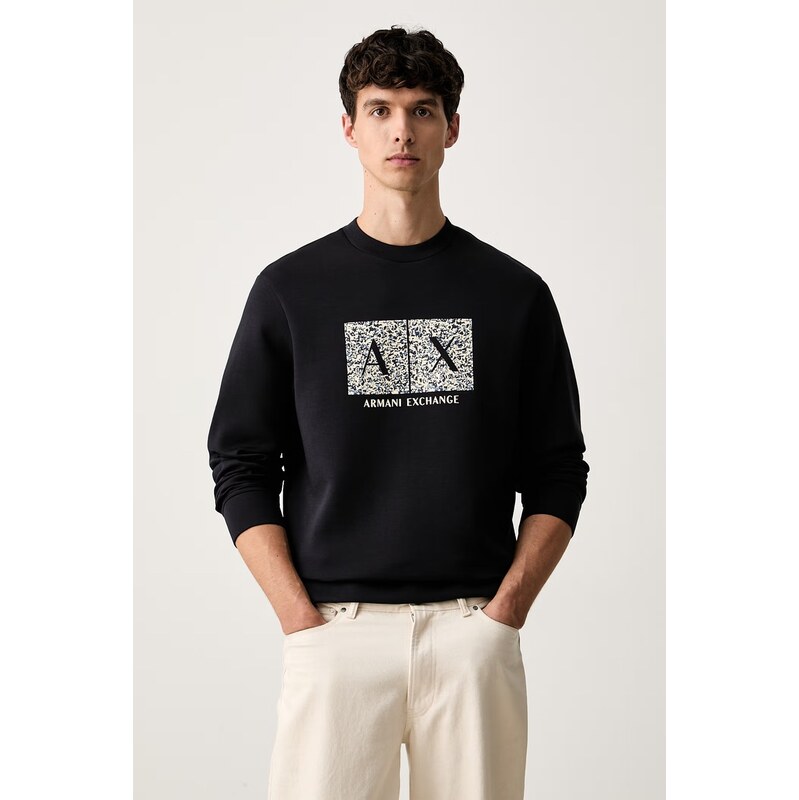 Armani Exchange mikina s kapucí pánská s bavlnou