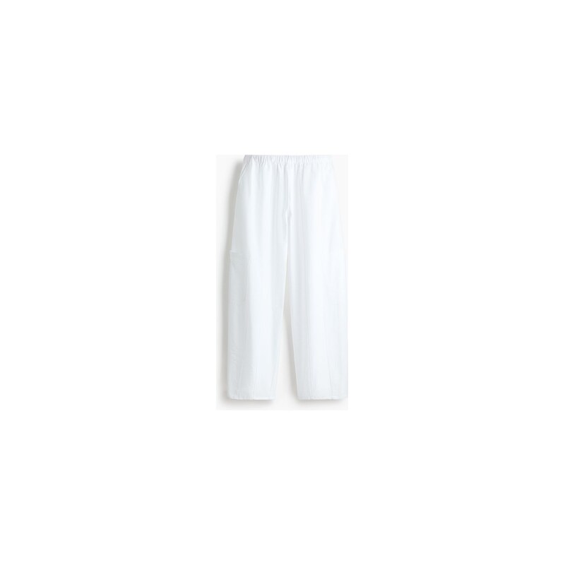 H&M - Kalhoty cargos balonovými nohavicemi - Slonovinová