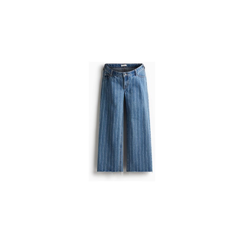 H&M - MAMA Široké džíny Before & After - Denim Blue/Proužky