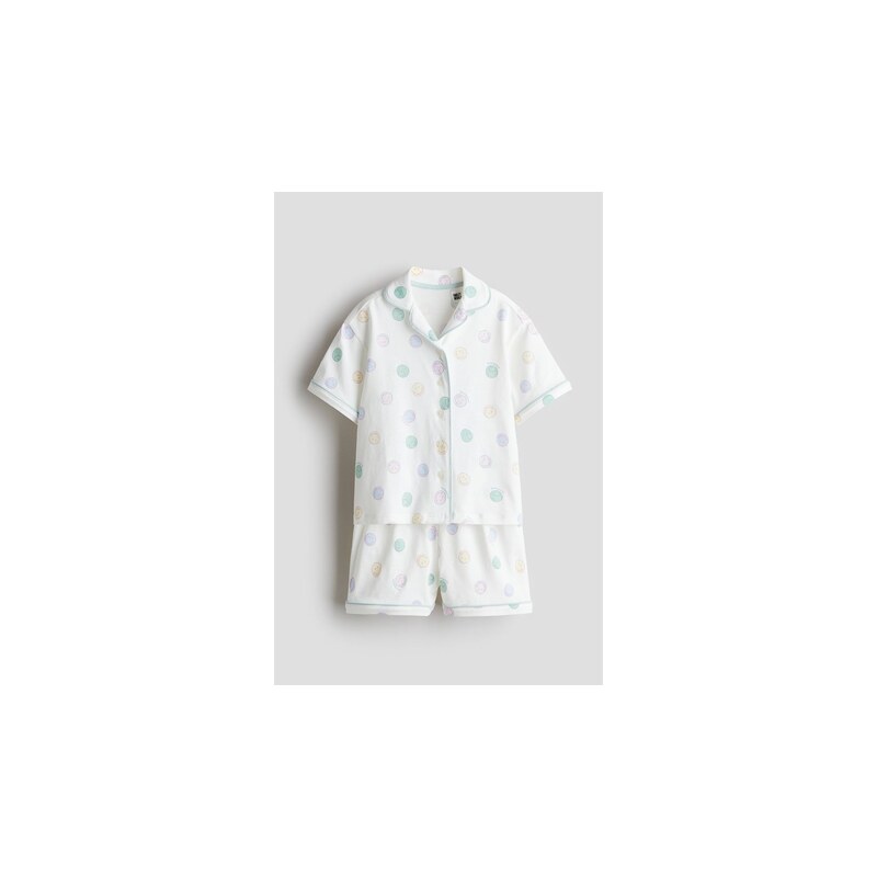 H&M - Bavlněné pyžamos potiskem - Bílá/Smileyworld