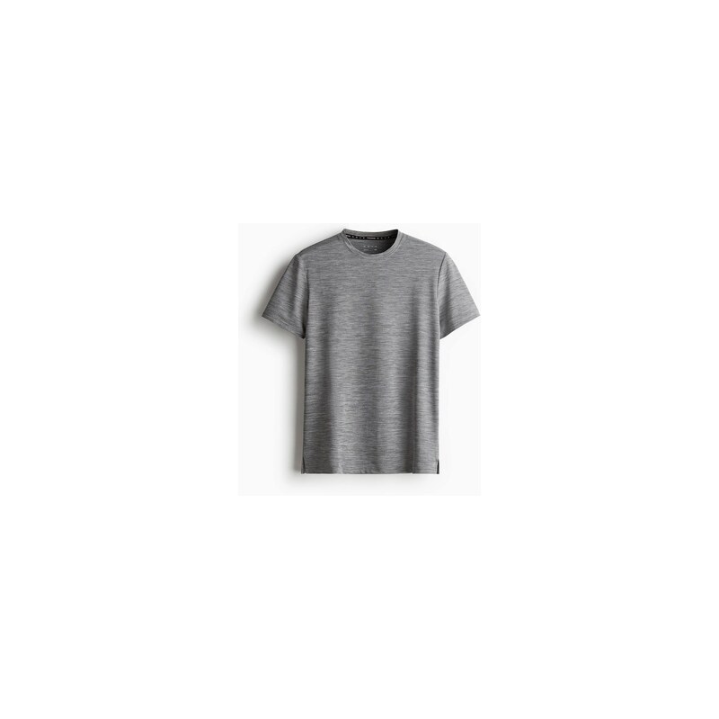 H&M - Sportovní tričko Muscle Fit DryMove - Tmavě Šedý Melír