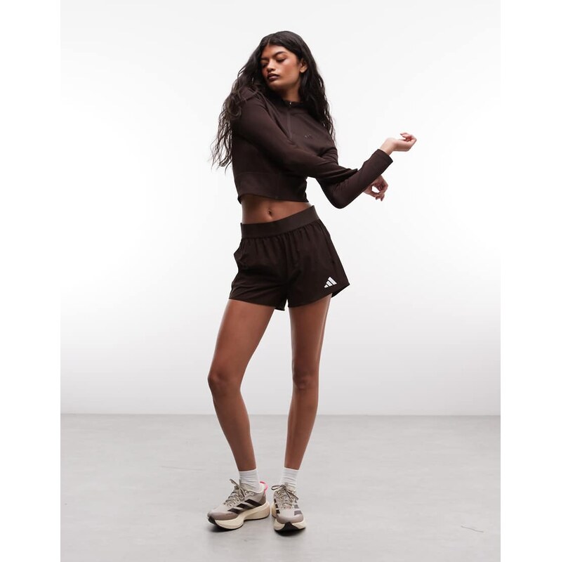 adidas performance adidas Training Pacer shorts in aurora coffee