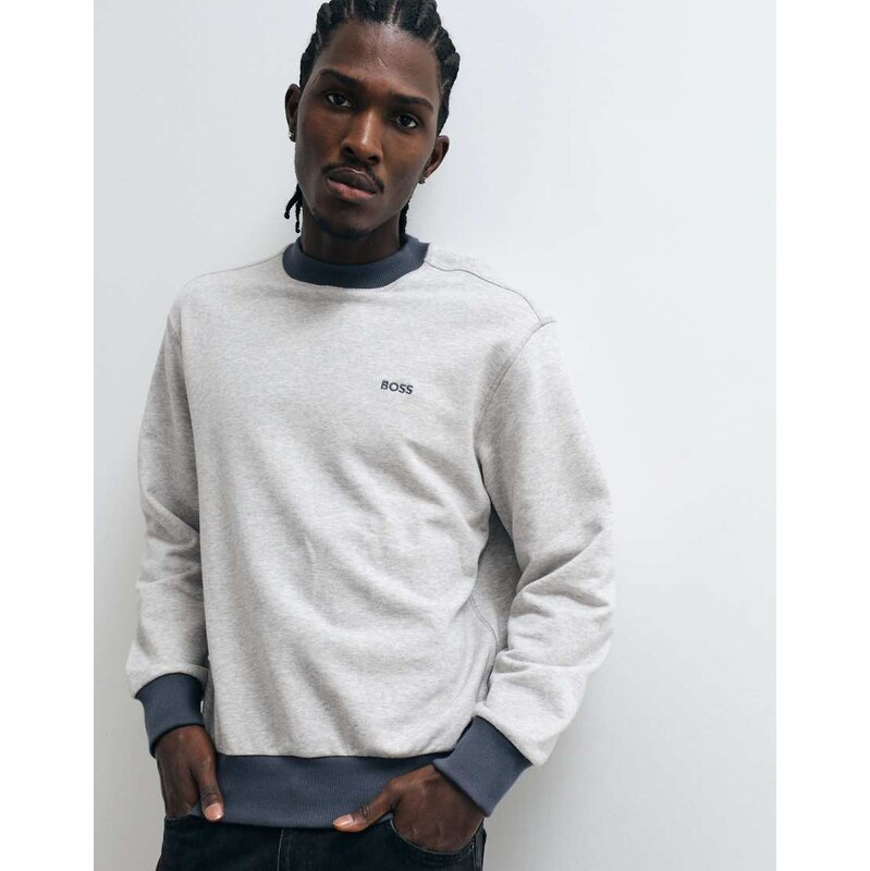 Boss Orange chest logo sweatshirt in grey