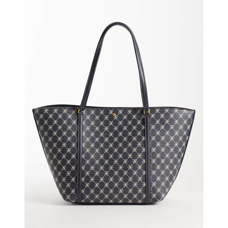 Mango monogram tote bag in navy