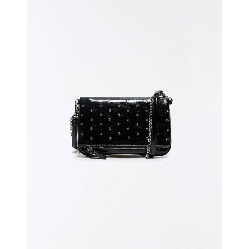 Bershka Studded envelope bag in black