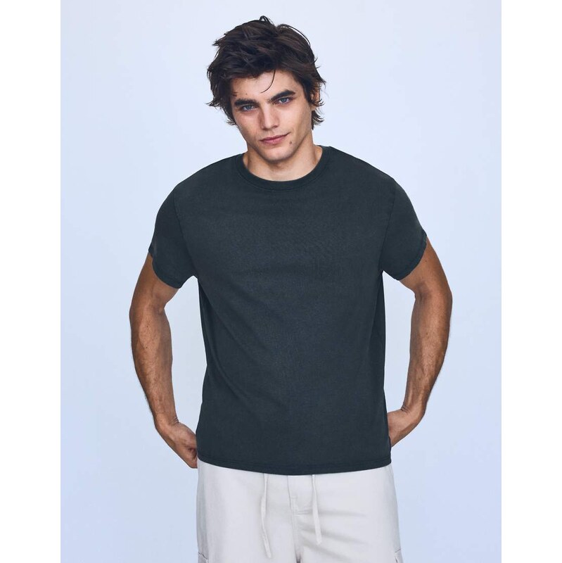Bershka Short sleeve t-shirt in dark blue