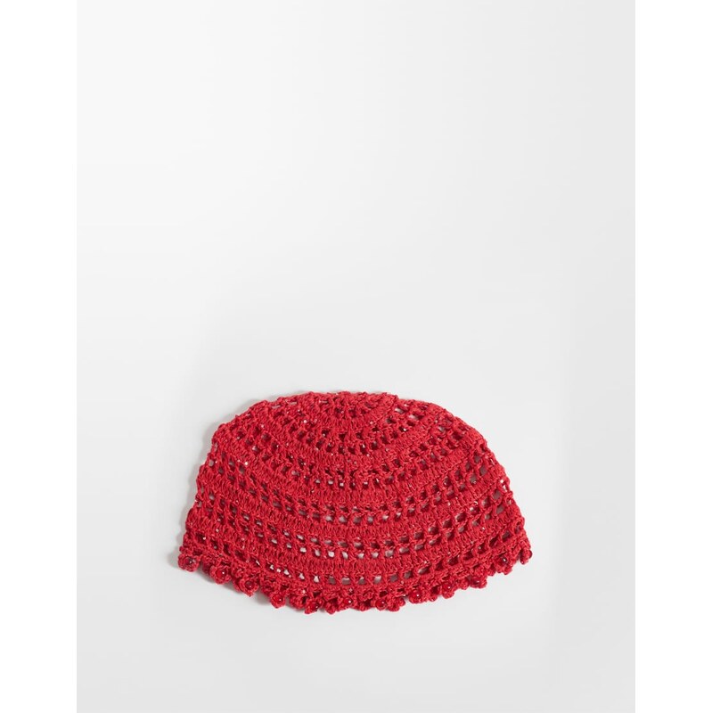 Sui Ava crochet flower hat in red
