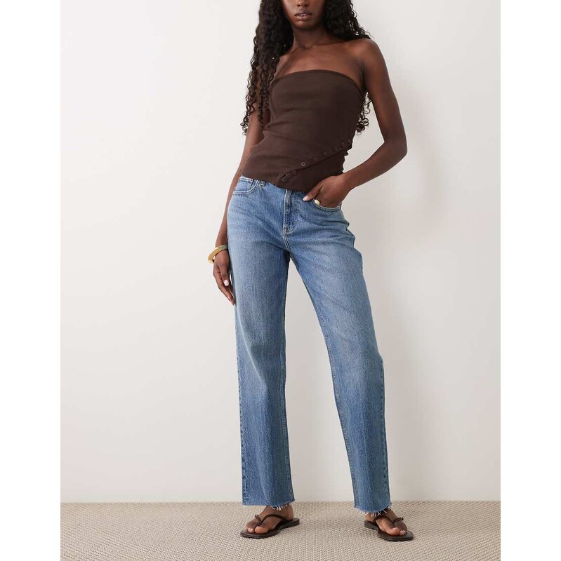 Abercrombie & Fitch Curve Love high rise straight leg jeans with