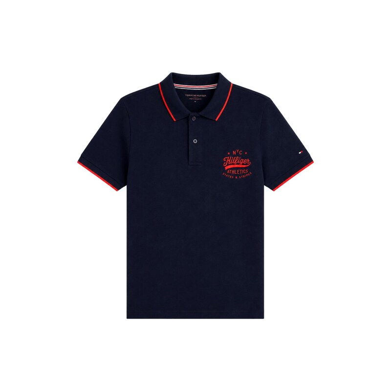 TOMMY HILFIGER Tričko tmavě modrá / červená