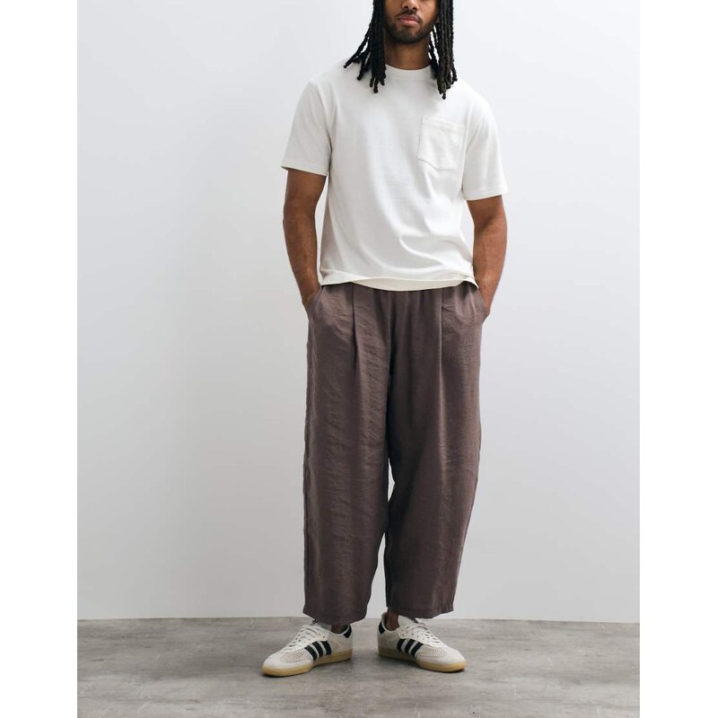 Reclaimed Vintage pull on trouser in brown