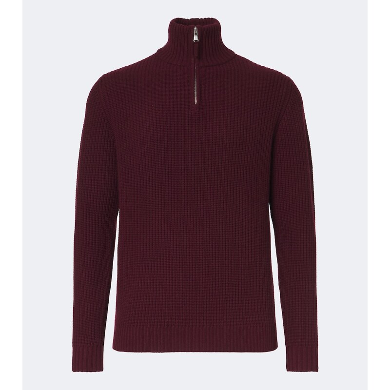 Allude Wool and cashmere half-zip sweater