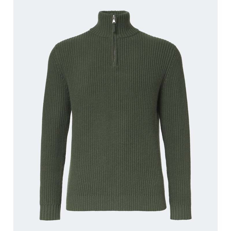 Allude Wool and cashmere half-zip sweater
