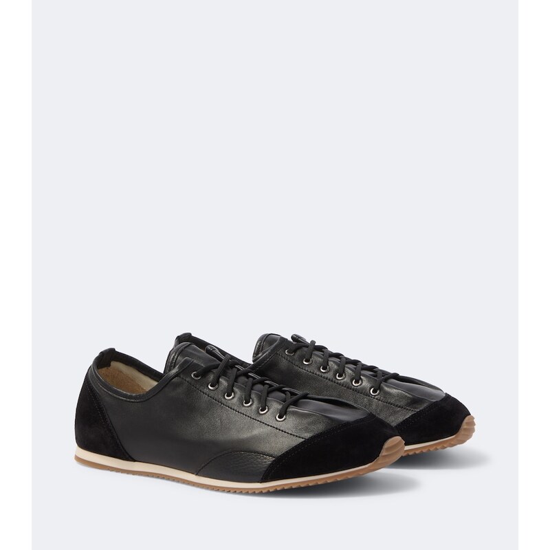 Lemaire Gummy Grips suede-trimmed leather sneakers