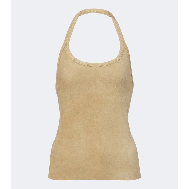 Stouls Cherry halterneck suede top