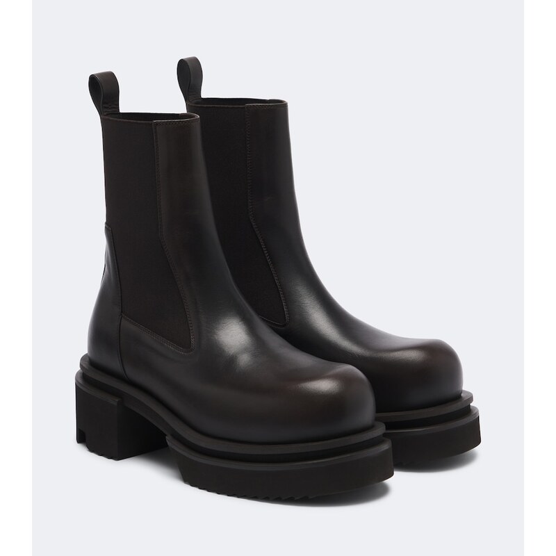 Rick Owens Beatle leather platform Chelsea boots