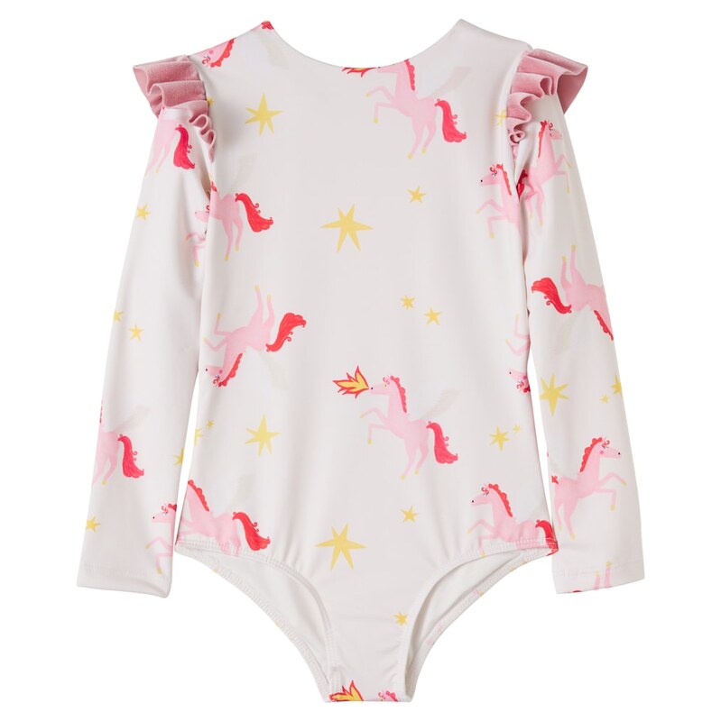 Pepita&Me Wings printed ruffled rashguard swimsuit
