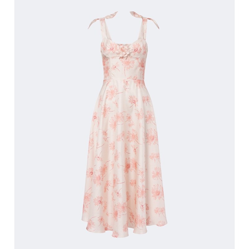 Rodarte Floral silk twill midi dress