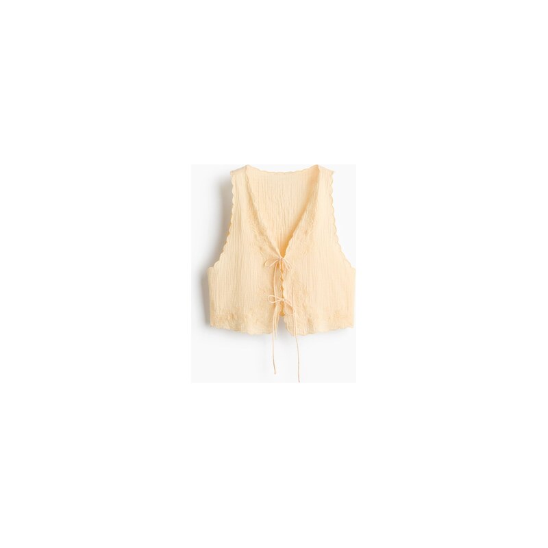 H&M - Plážový top z bavlněného mušelínu - Světle Žlutá