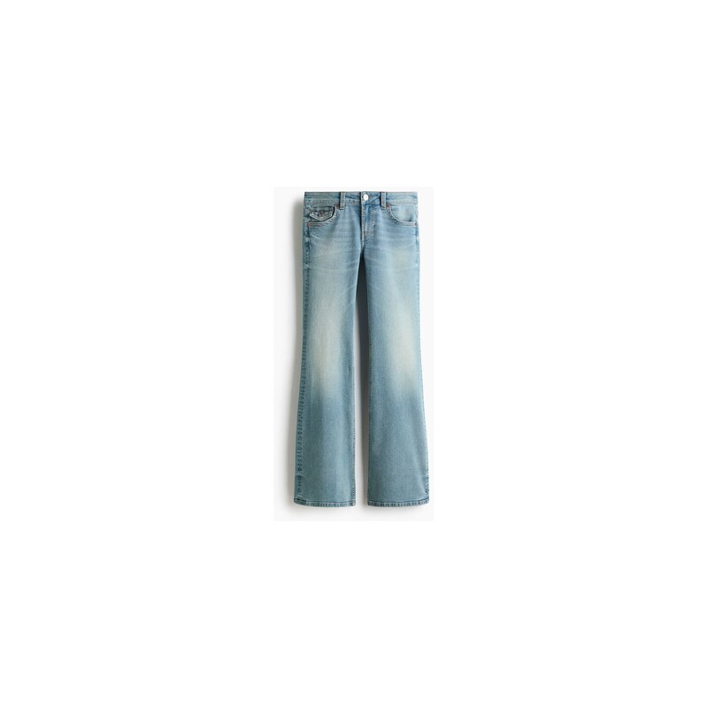 H&M - Flared Low Waist Jeans - Tmavý Denim Blue
