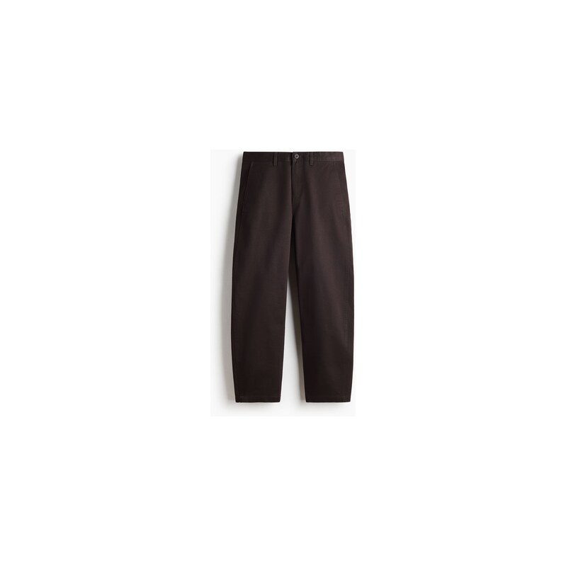 H&M - Soudkovité kalhoty chino Relaxed Fit - Tmavě Hnědá
