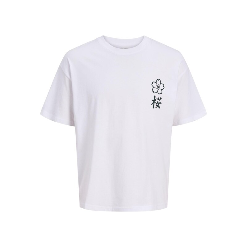 JACK & JONES Tričko JJDYLAN černá / bílá