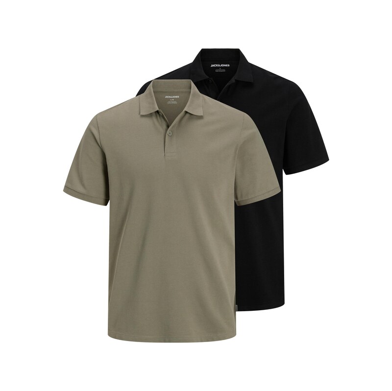 JACK & JONES Tričko JJKANE khaki / černá