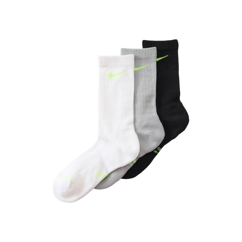 NIKE Sportovní ponožky světle šedá / jablko / černá / bílá
