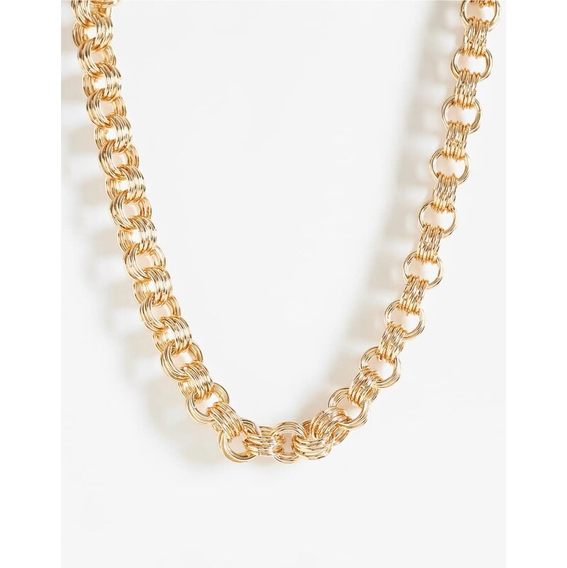 ASOS DESIGN Large loop chain necklace in gold tone