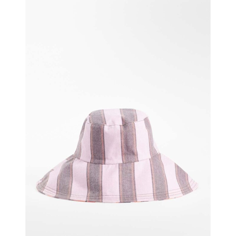 ASOS DESIGN reversible canvas hat in multi stripe