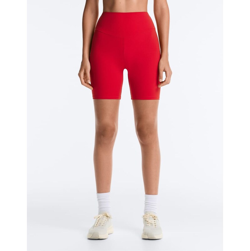 OYSHO Comfortlux high-rise 20cm short leggings in strong red