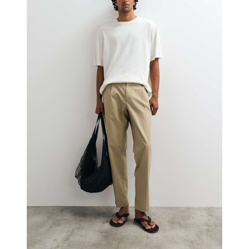 Mango straight trouser in beige-Neutral