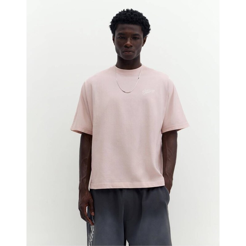 Pull&Bear Stwd graffiti logo t-shirt in pink