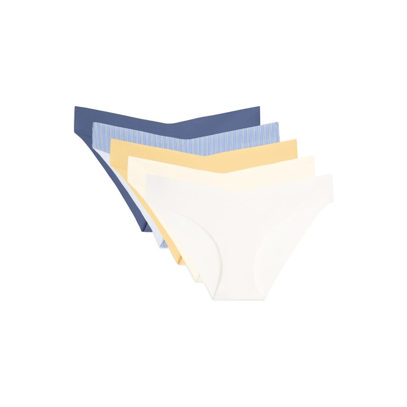 OYSHO 5 laser-cut invisible polyamide blend v-cut bikini briefs