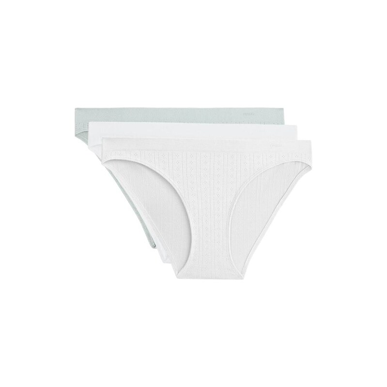OYSHO 3 seamless soft-touch openwork classic briefs in