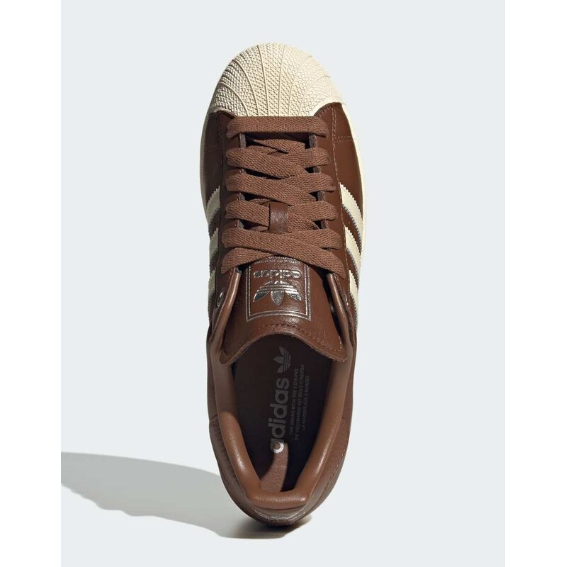 adidas Originals Superstar II trainers in brown and cream