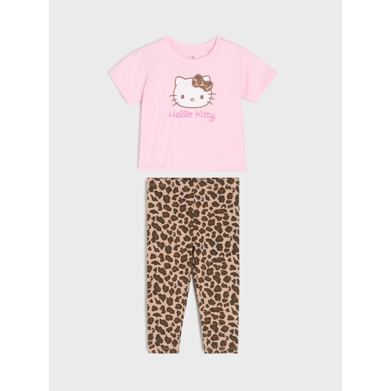 Sinsay - Dvoudílné bavlněné pyžamo Hello Kitty - pastelová