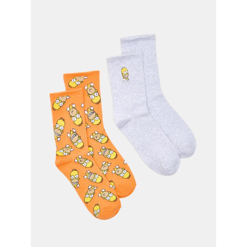Sinsay - Ponožky s bavlnou 2 pack The Simpsons - vícebarevná