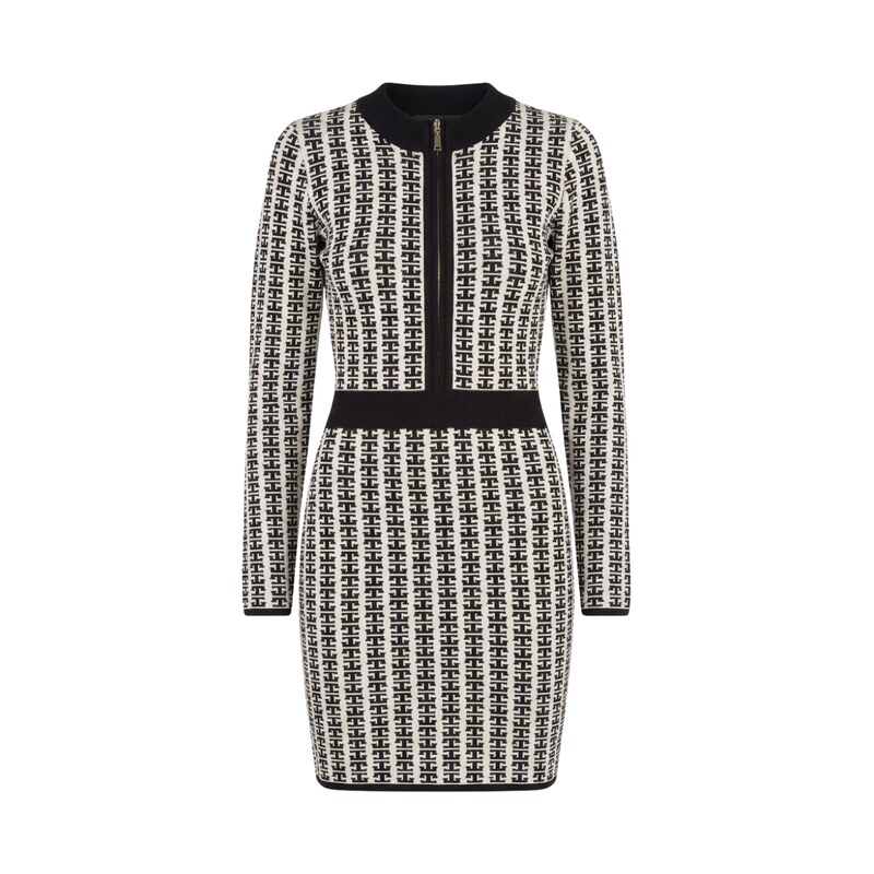 GAUDI Jacquard Black šaty